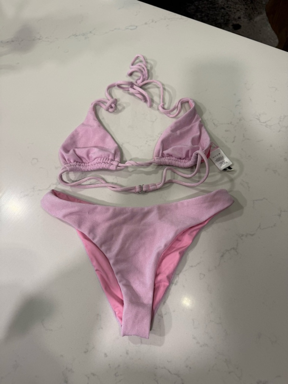 Dippin' Daisy's Shimmery Light Pink Bikini Set